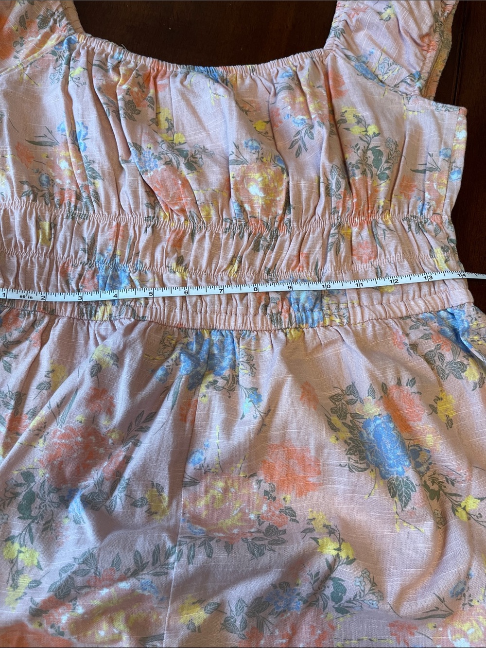 Peach floral 100% cotton dress - Picture 6 of 6